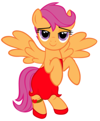 Size: 3800x4600 | Tagged: safe, artist:beavernator, scootaloo, pegasus, pony, g4, adult, bedroom eyes, betty boop, clothes, dress, female, older, older scootaloo, smugaloo, solo