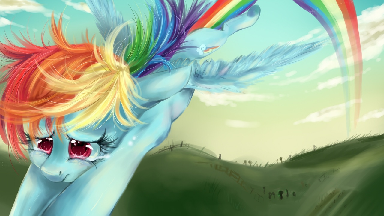 #307133 - safe, artist:dream--chan, rainbow dash, pegasus, pony, crying, fe...