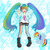 Size: 600x600 | Tagged: safe, artist:chimaki, rainbow dash, human, g4, humanized, pigtails, pixiv