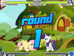 Size: 240x180 | Tagged: dead source, safe, fluttershy, rarity, fighting is magic, g4, animated, divekick, female