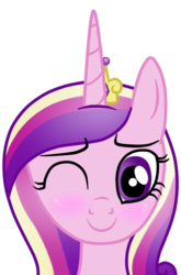 Size: 529x801 | Tagged: safe, artist:andreamelody, princess cadance, pony, g4, blushing, female, simple background, solo, transparent background, vector, wink