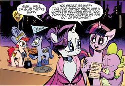 Size: 729x503 | Tagged: safe, artist:andypriceart, idw, anger drop, leadwing, princess luna, rarity, spike, twilight sparkle, oc, dragon, earth pony, pony, unicorn, g4, my little pony micro-series, spoiler:comic, spoiler:comicm03, alice price, alternate hairstyle, andy price, balloon, camera, canterlot, clothes, dress, female, glasses, hat, male, mare, self portrait, skyline, stallion, unshorn fetlocks