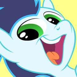 Size: 600x600 | Tagged: safe, artist:chainchomp2, soarin', pegasus, pony, g4, male, reaction image, simple background, smeel, solo, stallion, vector