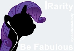 Size: 530x369 | Tagged: safe, artist:andreamelody, rarity, pony, g4, earbuds, female, ipod, parody, solo