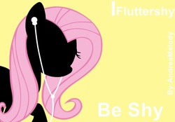 Size: 530x369 | Tagged: safe, artist:andreamelody, fluttershy, pony, g4, earbuds, female, ipod, solo