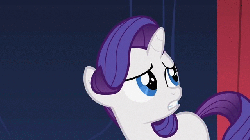 Size: 640x360 | Tagged: safe, screencap, rarity, pony, g4, season 1, the cutie mark chronicles, animated, blank flank, female, filly, filly rarity, floppy ears, sad, solo, younger