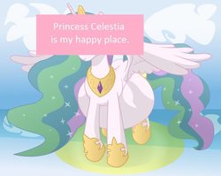 Size: 640x509 | Tagged: safe, artist:xniclord789x, edit, princess celestia, alicorn, pony, g4, female, fetish, gentle pred, implied unbirthing, impossibly large belly, mare, pony confession, preglestia, pregnant, princess vorestia, solo, vore