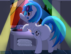 Size: 2000x1500 | Tagged: safe, artist:fillyscoots42, dj pon-3, vinyl scratch, pony, g4, '90s, club, cute, diaper, diaper fetish, disco, female, fetish, mare, nightclub, non-baby in diaper, party, party hard, partying, poofy diaper, rave, rave diaper, records, solo, vinyl, vinylbetes