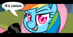 Size: 1000x513 | Tagged: safe, artist:ponett, rainbow dash, g4, black bars, bust, ear fluff, eyes open, female, letterboxing, looking at you, mare, open mouth, portrait, solo, speech bubble, sunglasses
