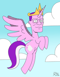 Size: 1149x1470 | Tagged: safe, artist:jay muniz, alicorn, pony, glasses, hank hill, king of the hill, ponified, wat