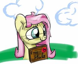 Size: 793x653 | Tagged: safe, artist:dambitail, fluttershy, pony, g4, female, free hugs, heart, public use, smiling, solo