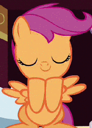 Size: 395x546 | Tagged: safe, screencap, scootaloo, sweetie belle, pegasus, pony, g4, just for sidekicks, animated, cute, cutealoo, female, filly, palindrome get, smiling