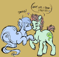Size: 1280x1229 | Tagged: safe, artist:goatpuddin, oc, oc only, ghost, ghost pony, female, kissing, male, straight