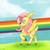 Size: 700x700 | Tagged: safe, artist:dotoriii, fluttershy, deer, g4, deerified, flutterdeer, rainbow trail, species swap