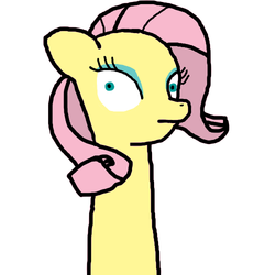 Size: 500x500 | Tagged: safe, fluttershy, rarity, oc, oc only, ambiguous race, pony, g4, bust, female, fusion, fusion:flarity, fusion:fluttershy, fusion:rarity, long neck, mare, portrait, simple background, solo, white background