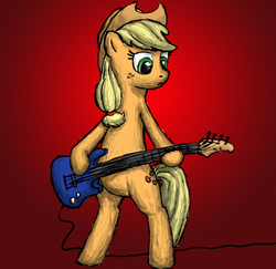 Size: 714x693 | Tagged: safe, artist:sny8, applejack, g4, bass guitar, music, musical instrument