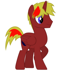 Size: 894x894 | Tagged: artist needed, safe, oc, oc only, alicorn, pony, male, red, solo, stallion