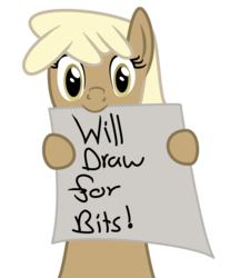 Size: 2230x2699 | Tagged: safe, artist:sintakhra, mjölna, g4, eyes open, hoof hold, nom, sign, simple background, solo, transparent background, will x for y