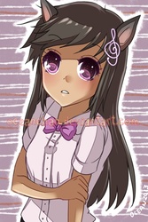 Size: 400x600 | Tagged: safe, artist:oceanchan, octavia melody, human, g4, eared humanization, female, humanized, solo