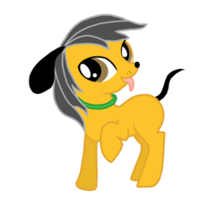 Size: 1623x1490 | Tagged: safe, artist:jousan, pony, disney, pluto (disney), ponified, raised hoof, simple background, solo, tongue out, transparent background