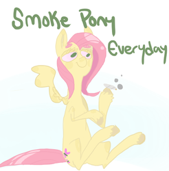 Size: 501x509 | Tagged: safe, artist:meowing-ghost, fluttershy, pony, g4, burn, flutterhigh, flutterjoint, marijuana