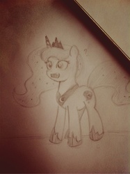 Size: 1280x1714 | Tagged: safe, princess luna, g4, female, monochrome, solo