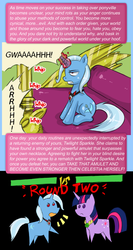 Size: 936x1764 | Tagged: safe, artist:darkstarchan, trixie, twilight sparkle, g4, alicorn amulet, ask, comic, cyoa, pointy ponies, sparklestrixesandmagic, tumblr