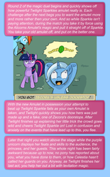 Size: 936x1512 | Tagged: safe, artist:darkstarchan, rainbow dash, trixie, twilight sparkle, g4, alicorn amulet, ask, comic, cyoa, sparklestrixesandmagic, tumblr