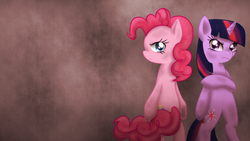 Size: 900x506 | Tagged: safe, artist:maplesunrise, pinkie pie, twilight sparkle, pony, g4, bipedal