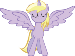 Size: 649x483 | Tagged: safe, artist:schwarzekatze4, dinky hooves, alicorn, pony, g4, alternate universe, dinkycorn, female, harmony-verse, simple background, solo, transparent background, vector