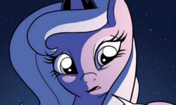 Size: 1120x670 | Tagged: safe, official comic, princess luna, g4, spoiler:comic, cute, moon, scared