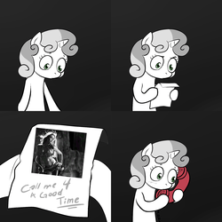 Size: 2000x2000 | Tagged: safe, sweetie belle, g4, call me 4 a good time, exploitable meme, meme, sin city, sweetie's note meme