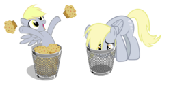 Size: 900x450 | Tagged: safe, artist:tomcat94, derpy hooves, pegasus, pony, g4, apple (company), female, happy, icon, mac os, mac os x, mare, muffin, sad, simple background, transparent background, trash can