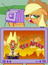 Size: 438x600 | Tagged: safe, applejack, g4, cartoon, disgusted, exploitable meme, insult, tex avery, the wacky world of tex avery, tv meme