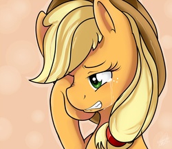 Size: 920x799 | Tagged: safe, artist:nolycs, applejack, g4, crying, female, solo