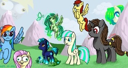 Size: 700x376 | Tagged: safe, artist:sny8, fluttershy, rainbow dash, oc, g4, collaboration