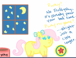 Size: 720x550 | Tagged: safe, artist:clopper69, fluttershy, fluffy pony, g4, ball, fluffyshy, night