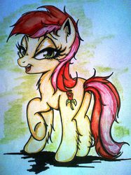 Size: 1227x1637 | Tagged: safe, artist:tomek2289, roseluck, g4, butt, plot, rosebutt, traditional art