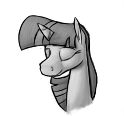 Size: 653x611 | Tagged: safe, artist:enma-darei, twilight sparkle, g4, black and white, female, grayscale, monochrome, sketch, solo