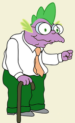 Size: 586x959 | Tagged: safe, edit, spike, g4, hans moleman, male, solo, the simpsons