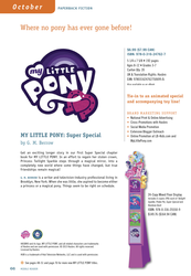 Size: 772x1116 | Tagged: safe, applejack, fluttershy, pinkie pie, rainbow dash, rarity, spike, twilight sparkle, equestria girls, g4, my little pony chapter books, my little pony: equestria girls: through the mirror, my little pony: pinkie pie and the rockin' ponypalooza party!, my little pony: rainbow dash and the daring do double dare, my little pony: twilight sparkle and the crystal heart spell, official, spoiler:book, book, super special, synopsis, text