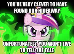 Size: 625x460 | Tagged: safe, princess cadance, g4, fire, meme, movie quote, song in the comments, the hunchback of notre dame
