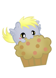 Size: 762x1048 | Tagged: safe, artist:pridark, derpy hooves, pegasus, pony, g4, :3, chibi, chubbie, female, mare, muffin, nom, simple background, solo, transparent background