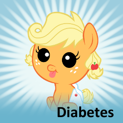 Size: 250x250 | Tagged: safe, applejack, g4, baby, babyjack, cute, diabetes, diaper, foal, meta, spoilered image joke