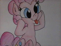 Size: 640x480 | Tagged: safe, pinkie pie, g4, pinkierespuestas, tongue out, traditional art