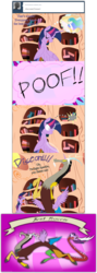 Size: 1249x3526 | Tagged: safe, artist:grievousfan, discord, princess celestia, twilight sparkle, alicorn, draconequus, earth pony, pony, g4, alicornified, angry, ask, best princess, comic, discord being discord, duo, female, golden oaks library, hilarious in hindsight, male, mare, multiple wings, race swap, tail hold, twilight sparkle (alicorn)