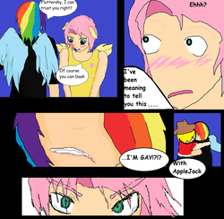 Size: 890x869 | Tagged: artist needed, safe, fluttershy, rainbow dash, human, g4, duo, female, humanized, lesbian, ship:appledash