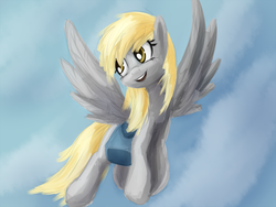 Size: 800x600 | Tagged: safe, artist:sokolas, derpy hooves, pegasus, pony, g4, female, happy, mare, solo