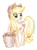 Size: 849x1139 | Tagged: safe, artist:danmakuman, applejack, earth pony, pony, g4, apple, female, mare, raised hoof, solo, traditional art