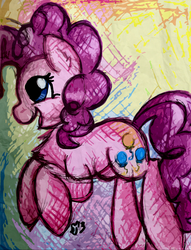 Size: 1108x1447 | Tagged: safe, artist:php166, pinkie pie, g4, chest fluff, pastels, rainbow